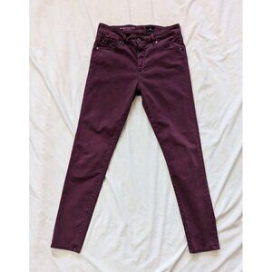 AG Adriano Goldschmied Skinny Farrah Jean High Rise Women's 28 Burgundy